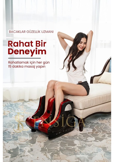 Titreşim Ve Isı İle Bacak - Ayak Parmak Ve Topuk - Bacak Ve Ayak Masaj Cihazı Kırmızı - Siyah