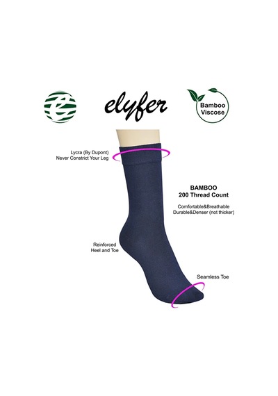 Elyfer 8 Çift Bambu Kadın Çorap Yumuşak Terletmez Soket Bambu Çorap