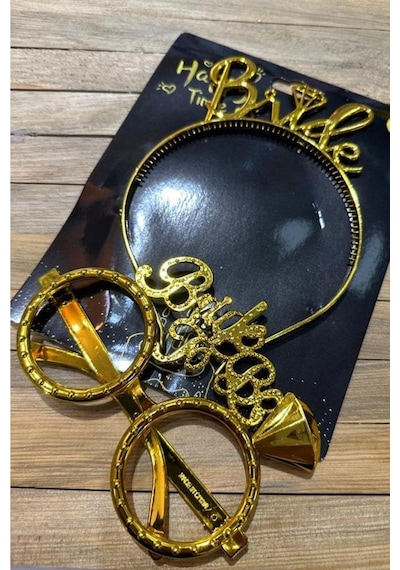 Bride To Be Tac Gözlük Set Gold Açık