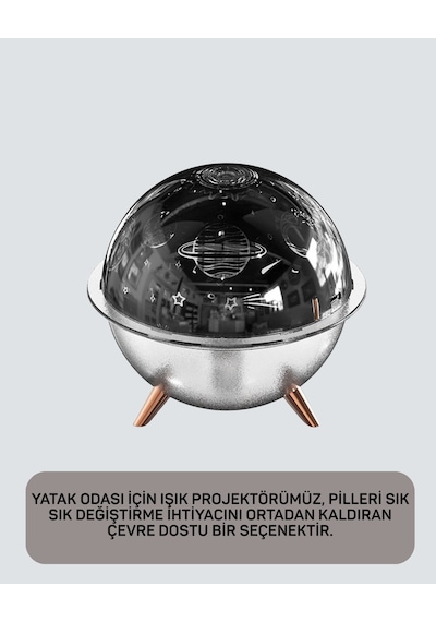 Uzay Temalı Projeksiyonlu Nemlendirici Usb Güçlü Gece Lambası