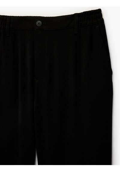 Koton Viskon Karışımlı Cepli Regular Fit Klasik Kumaş Pantolon Siyah 6sam40017ıw
