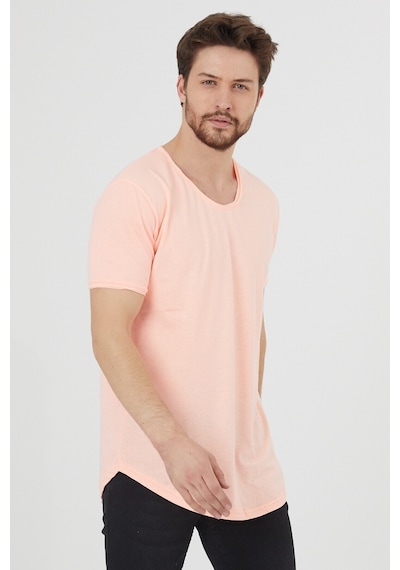 Cool Tarz Erkek Şeker Pembe Pis Yaka Salaş T-shirt-tcps001r26 Şeker Pembe Şeker Pembe