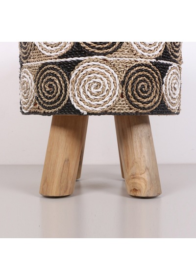 Rafya Puf & Stools-doğal Teak Gövde 42x50 Cm Mix