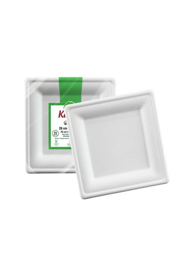 Kafem Ekolojik Kare Tabak 26 Cm 25 Li X 20 Paket Koli