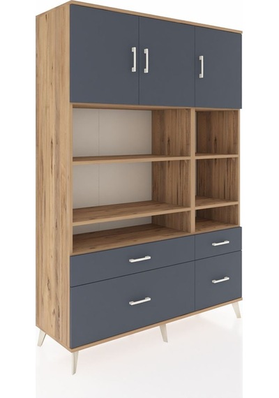 Hyperion Dolap 10 Raflı 4 Çekmeceli 3 Kapaklı 132x44x195 Çam-antrasit/antrasit Antrasıt/antrasıt Hyperion Dolap 10 Raflı 4 Çekmeceli 3 Kapaklı 132x44x195 Çam-antrasit/antrasit Antrasıt/antrasıt