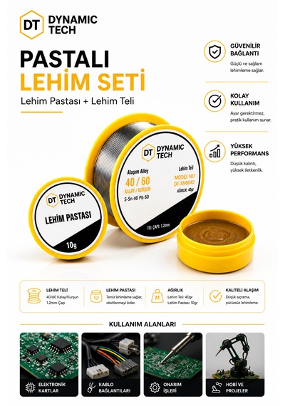 Pastalı Lehim Havya Teli Seti 40+10 Gram 1.2 Mm 40/60
