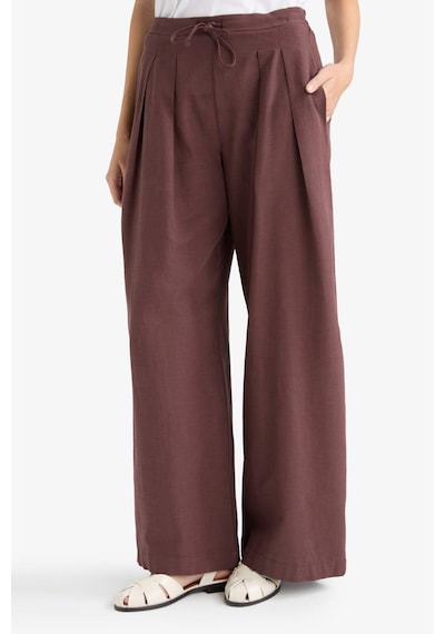 Defacto Wide Leg Keten Karışımlı Pantolon F7633ax25aubn328 Kahve