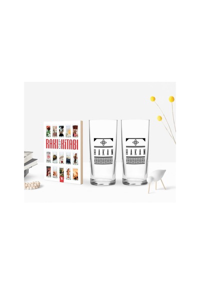 Kişiye Özel Renkli Baskılı İsimli İkili Rakı Bardağı Ve Rakı Cep Kitabı Hediye Seti-21