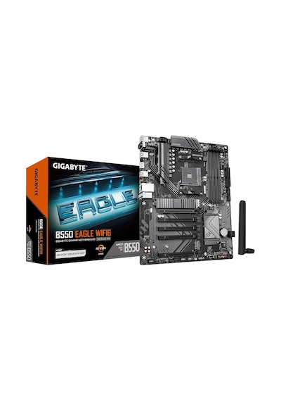 Gıgabyte B550 Eagle Wıfı6 Anakart, Amd Am4 Ryzen 5000 İşlemcileri, Atx, Ddr4, 2x M.2, Pcıe 4.0, Wıfı6, 1gbe Lan, Ez-mandalı Destekler