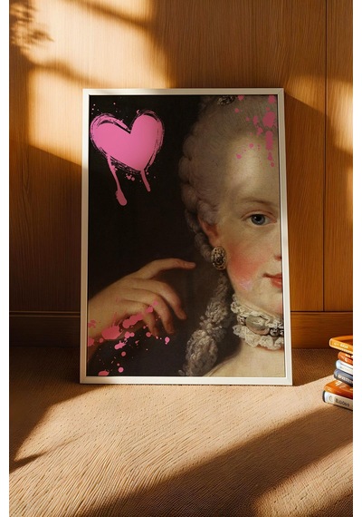 Marie Antoinette Çerçeveli Tablo Modern Dokunuşlu Klasik Sanat Kadınlara Özel Hediye Altered Art