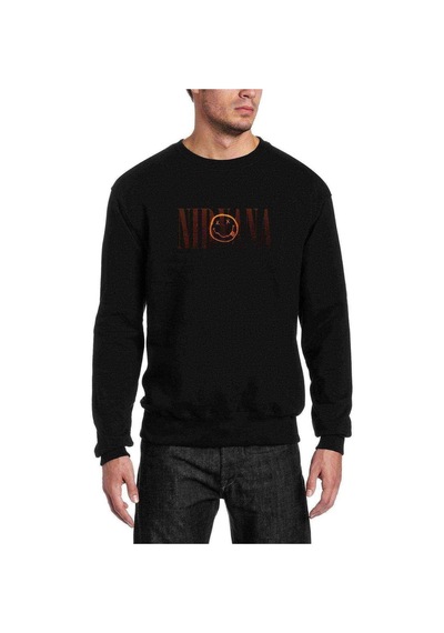 Nirvana Metal Rock Music Baskılı Siyah Erkek Örme Sweatshirt