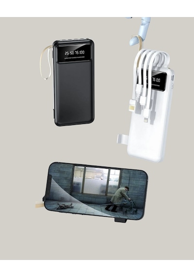 Tnabilir 20.000 Mah Hızlı Şarj Powerbank Csmtex - 39 4 Çıkışlı siyah