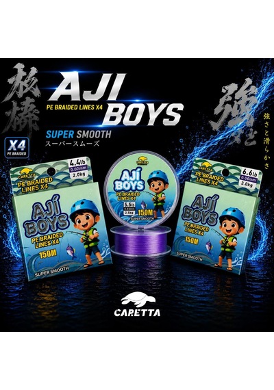 Caretta Aji Boys 4x 150 Mt Purple İp Misina 0,06mm