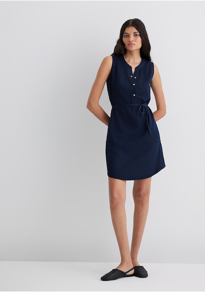 Mavi - Suzy Mürekkep Rengi Gold Denim Elbise 130317-81270 Mavi