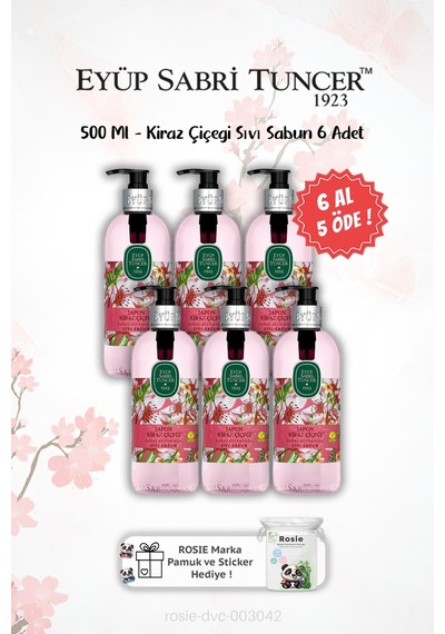 Japon Kiraz Çiçeği 500 Ml Sıvı Sabun 6 Al 5 Öde Ve Rosıe Hediyeli