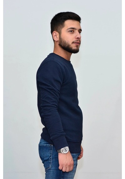 Superfly 20179 Sıfır Yaka Erkek Sweat Lacivert 2017905 Siyah
