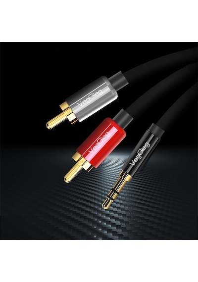 Veggieg 3.5mm Aux To 2 Rca Ses Kablosu 1.5 Metre