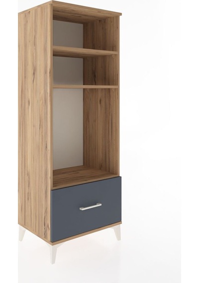 Hyperion Dolap 3 Raflı Tek Çekmeceli 60x44x163 Çam-antrasit Atlas Çam