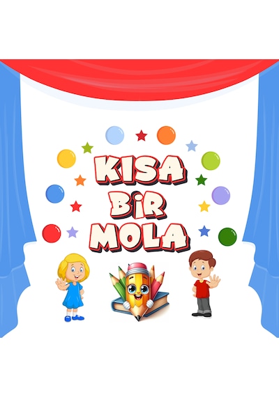 Karne Günü Okul Pano Süsü Kısa Bir Mola Yazılı Kırmızı