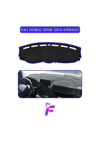 Fıat Doblo Aırbagli 2008-2013 Uyumlu Torpido Örtüsü Kolay Montaj Tam Koruma Tam Uyum E35 Mavi