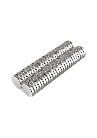 10 Adet 10x2mm Yuvarlak Neodyum Mıknatıs Güçlü Magnet Nikel Kaplamalı Gümüş