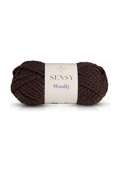 Sensy Premium Woolly El Örgü Ipi Atkı Bere Şapka Ip Panço Ipi Hırka Ipliği Acı Kahve