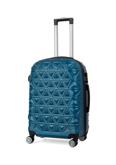 Reymond Luggage Piramit Desen ABS Seyahat Valizi, Canyon Serisi,  Petrol Mavi - Orta Boy Petrol Mavisi