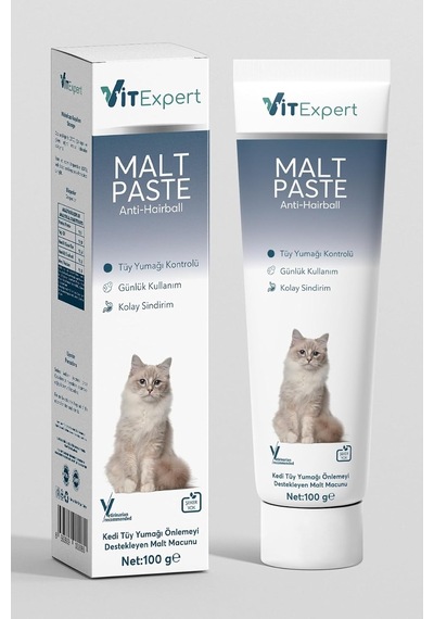 Tr Anti Hairball Tüy Yumağı Ve Sindirim Tamamlayıcı Tüm Kediler Için Malt Paste Macun 100 Gr