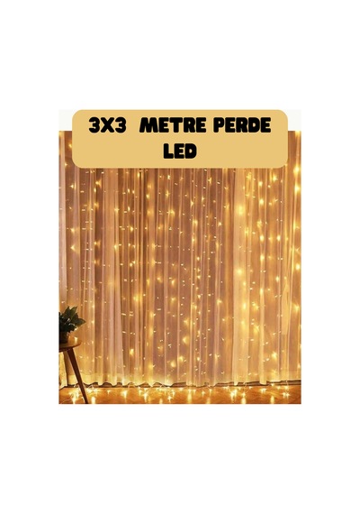 3x3 Metre Perde Led Işık Sıcak Şelale Tasarım Dekoratif Aydınlatma Belirtilmemiş Belirtilmemiş