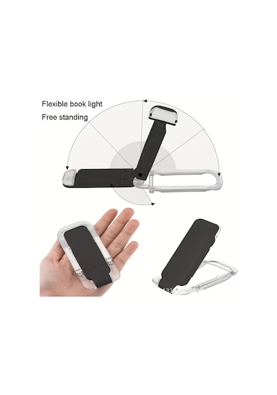 Siyah Renk Kitap Okuma Işığı 3 Farklı Işık Rengi 3 Kademe Işık Kitap Ayıracı Usb Şarjlı Çok Renkli