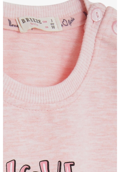 Breeze Kız Çocuk Sweatshirt Unicorn Baskılı 2-6 Yaş, Somon Melanj-somon Melanj Somon Melanj