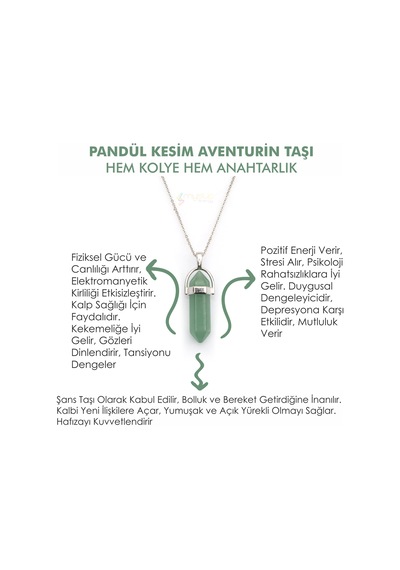 Mystic Energy Doğaltaş Aventurin Taşi Hem Kolye Hem  Anahtarlık Siyah