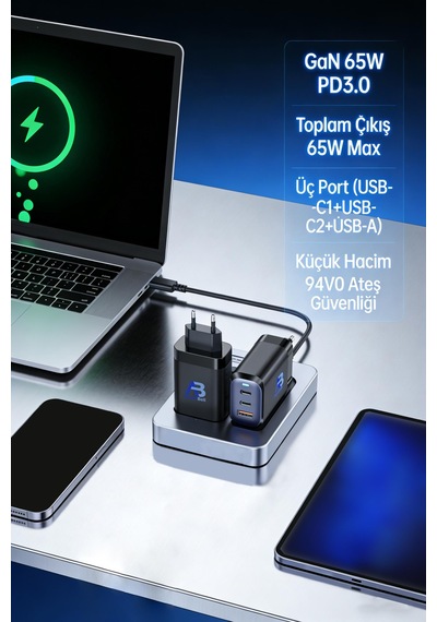 Apollobell Chp01-007 65w Gan Pro + Şarj Aleti