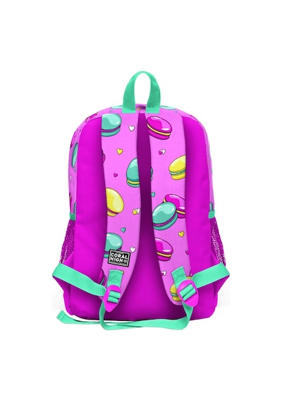 Coral High Kids Açık Pembe Su Yeşili Makaron Desenli 3 Lü Okul Çanta Seti Set0123462