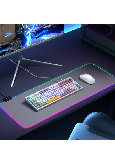 Pure Kablolu Oyuncu Klavyesi Rgb Aydınlatmalı Beyaz/gri