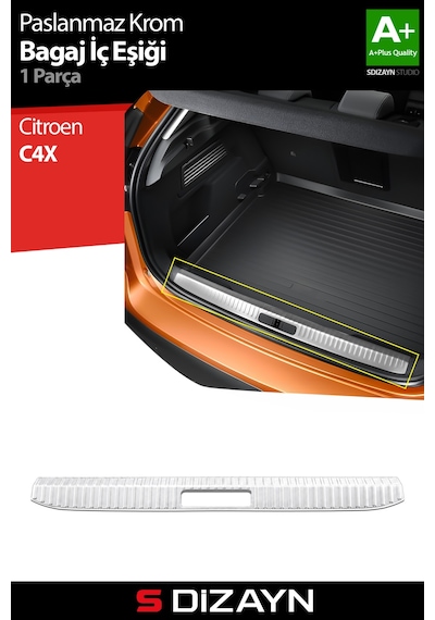 S-dizayn Citroen C4x Krom Bagaj İç Eşiği 2022 Üzeri A+ Kalite