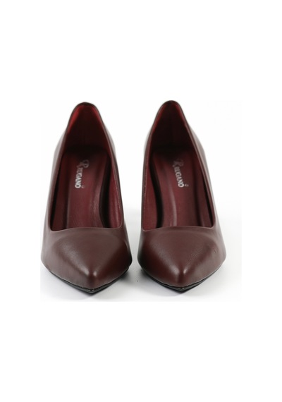 Tuna Hakiki Deri Bordo Stiletto Kadın Ayakkabı - Rgn80123 Bordo