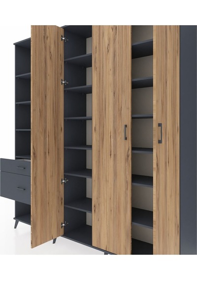 Hyperion Dolap 16 Raflı 2 Çekmeceli 3 Kapaklı 220x44x243 Antrasit-çam/antrasit Atlas Çam/antrasıt Hyperion Dolap 16 Raflı 2 Çekmeceli 3 Kapaklı 220x44x243 Antrasit-çam/antrasit Atlas Çam/antrasıt