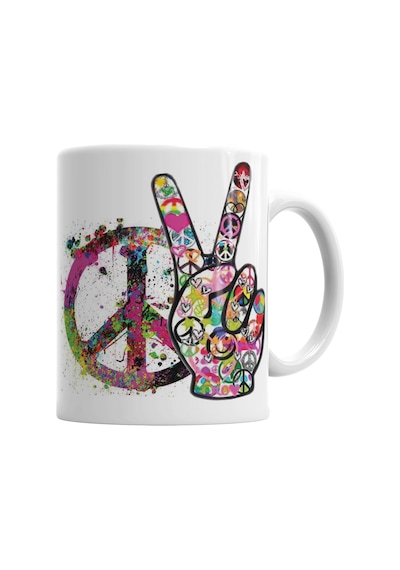 Peace Barış Simge Kupa Bardak Porselen No28430 Karışık