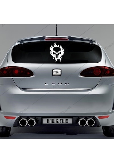 Alevli Kuru Kafa Sticker Alev Sticker Araba Oto Sticker