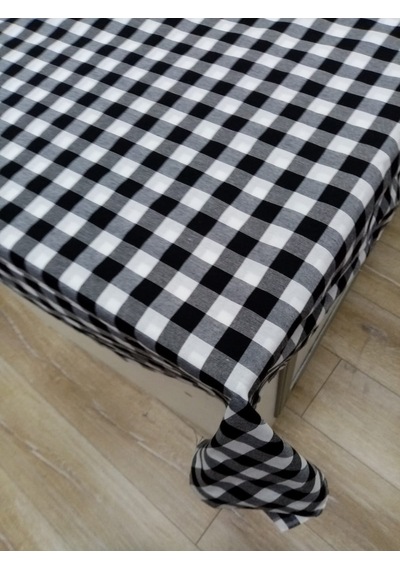 Hayat Home Siyah Kareli Zefir Kumaş Masa Örtüsü Sofra Örtüsü