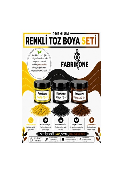 3'lü Set Premium Parafin Soya Wax Toz Mum Boyası Hobi Seti - 10 Cc Sarı, Siyah, Kahverengi Bkfab3srskh10g Karışık