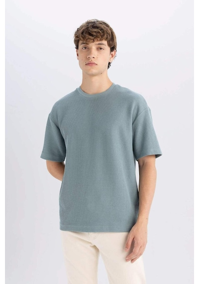 DeFacto Boxy Fit Bisiklet Yaka Kısa Kollu Basic Düz Tişört C8724AX24AUGN1175