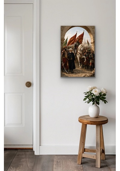 Fatih Sultan Mehmet İstanbul'un Fethi Kanvas Tablo 20x30 Cm Çok Renkli
