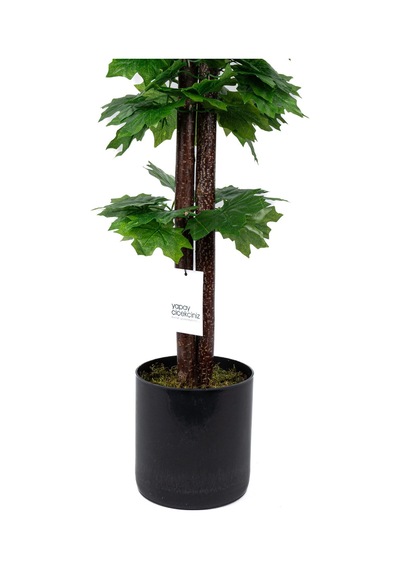 Yapay Çiçekçiniz Çim Detaylı Saksıda 110 Cm Yapay Çınar Ağacı