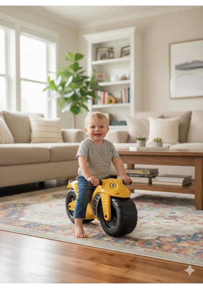 Tommybaby İlk Arabam Oyuncak İlk Motorum 1-3 Yaş Akülü Değildir Sarı