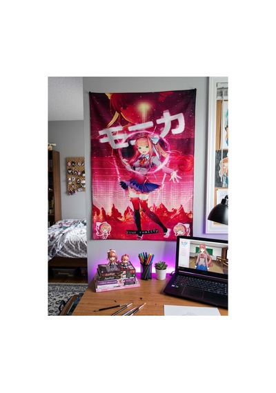 Owl Bag Doki Doki Literatüre Club Monika Desenli Tasarım Duvar Halısı