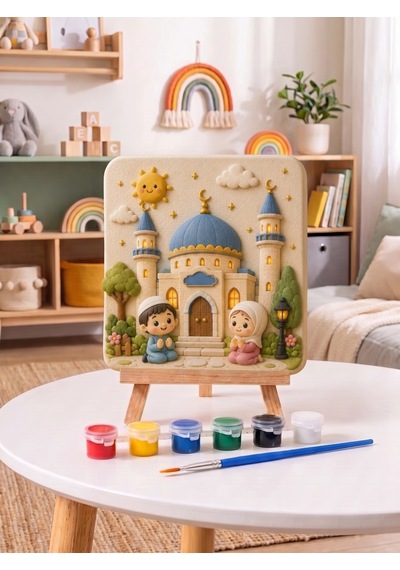 15x15 Masal Şatosu Taş Boyama Seti Çocuk Ve Yetişkin Hobi Kiti