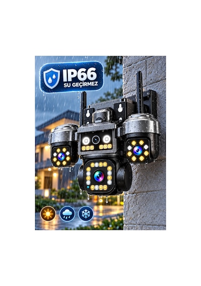 Okam 202plusw 4k 4 Kamera Wifi Ptz Sesli Akıllı Takip Zoom Güvenlik Kamera 7/24 Koruma 3+3+3+3mp