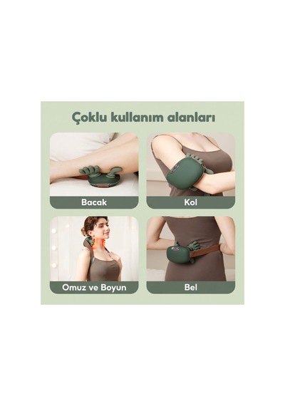 Isıtıcılı Güçlü Masaj Aleti - El Hissiyatı - Şarjlı - 3 Farklı Hız Kademesi Çok Renkli